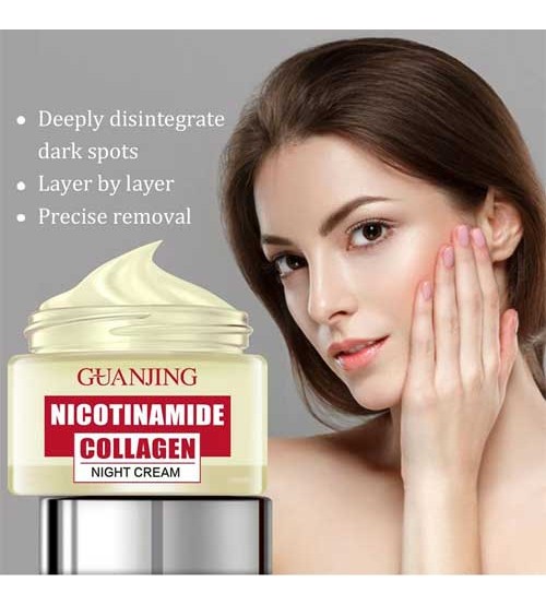 Guanjing Nicotinamide Collagen Night Cream Repair Skin Whitening Moisturizing 50g